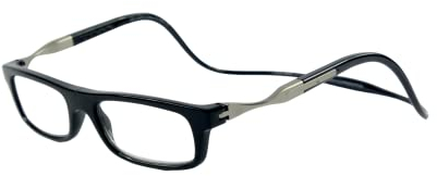 CliC Eyewear Lesebrille Damen und Herren - Vunetic Tenore Black - Lesebrille mit Magnet - Polyamid TR90 und Nylon - Flexible Presbyopiebrille +1.5 - Made in Italy