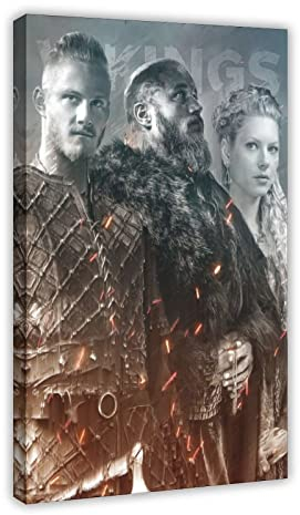 MOIT Vikings Lodbrok Leinwand-Poster, Wandkunst, Dekoration, Bild, Gemälde für Wohnzimmer, Schlafzimmer, Dekoration, Rahmen-Stil, 30 x 45 cm