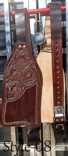 WILD RACE Horse Western Ersatz-Sattelschutzbleche für Erwachsene aus echtem Leder/Horse Western Adult Genuine Leather Replacement Saddle Fenders (Stil-08 (Style-08))