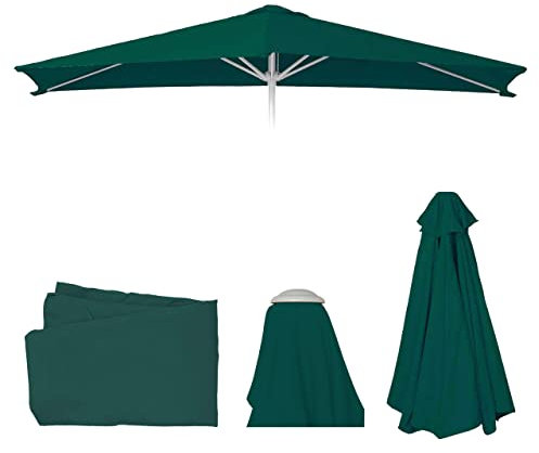 Mendler Toile de Rechange pour Parasol N23, Toile de Rechange pour Parasol, 2x3m rectangulaire Tissu/Textile 4,5kg UV 50+ - Vert