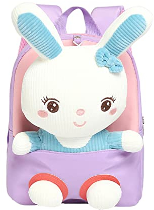 cypreason Baby-Häschen-Rucksack | Schöne Schultasche für Mädchen mit abnehmbarem Häschen-Plüschtier,Teenager-Mädchen-Rucksäcke, Snack-Reisetasche, Vorschul-Umhängetasche, Geschenk für Kinder von 2
