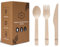 WAD 150 PCS Disposable Wooden Cutlery | Forks, Knives, Spoons | Eco-Friendly, Compostable | Premium Alternative to Bamboo & Plastic for Party, Picnic, Camping