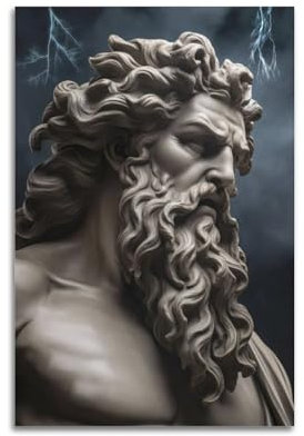 VZRSQZK Poster mit griechischem Gott Zeus, dekoratives Gemälde, Leinwand-Wandposter und Kunstdruck, modernes Familienschlafzimmer-Dekor-Poster, 20 x 30 cm