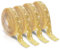 Telooco 4 Rollen Strassband Selbstklebend Glitzer Strasssteine Selbstklebend Kristall Glitzerband Aufkleber Verpackungsrollen für DIY Handwerk Kleidung Spiegel (4 Reihen à 1 Yard, Gold)
