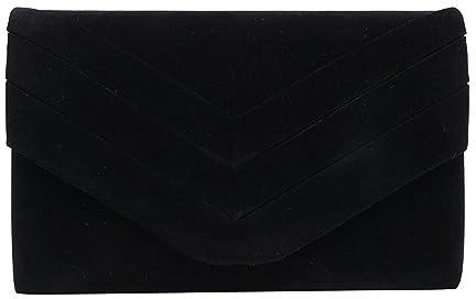 Damen Geldbörse Clutch Party Hochzeit Clutch Geldbörsen Clutch Schwarz Silber Glitzer (Black, One Size)