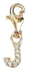 Depesche 11785-020 Charms Express yourself - Anhänger für Halsketten und Armbänder, Buchstabe J,vergoldet, als kleines Geschenk