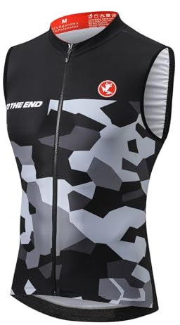 UGLY FROG Herren Radtrikot Fahrradtrikot Ärmellos, Halbem Reißverschluss MTB Mountainbike Trikots T Shirt 3+1 Taschen
