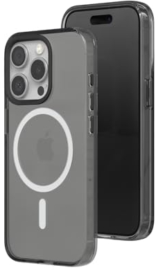 RhinoShield JellyTint MagSafe-kompatible transparente Schutzhülle mit Farbe für [iPhone 15 Pro] | Überlegene Magnetkraft, übertrifft militärische Standards, Kratz- und stoßfest - Aschgrau