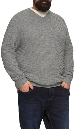 s.Oliver Strukturierter Pullover mit V-Ausschnitt