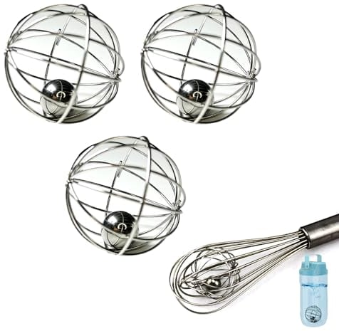 SNAIL GARDEN 3 Pcs Shaker Balls, Stainless Steel Whisk Ball,Protein Mixing Ball,Double Ball Structure Mixing Ball for Balloon Whisk,Shaker Bottle Ball,Mixball for Shaking Liquid,Mixing Eggs