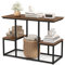 GOPLUS Mesa Consola Salón, 2 estantes laterales, almacenamiento abierto, marco de metal, mueble TV, para salón, dormitorio, entrada, carga 70+20 kg, marrón, rústico, 108 x 40 x 65 cm, color marrón