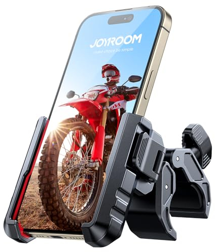 2025 Upgrade Handyhalterung Fahrrad, JOYROOM Handyhalterung Motorrad Vibrationsgedämpft【Hält Bombenfest】1S Schnelle Montage und Demontiert am Fahrradlenker, Handyhalter Fahrrad für 4.7-7 Smartphone