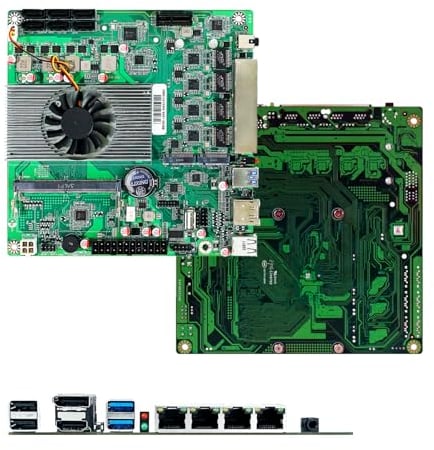 Placa Base N100, Placa Madre con N100 Procesador, Mini ITX Motherboard para NAS Servidor DIY con CPU Ventilador Sin RAM Sin Almacenamiento