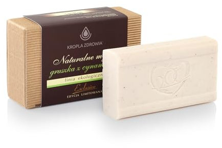 PHARMEDIS EXCLUSIVE Natur Feste Seife mit Birne und Zimt - Naturkosmetic Stück - Zimtseife Birneseife - Natürliche Dusch Rückfettende Naturseife - 100% Natürlich Veganer - Vegan Natural Bar Soap 130g