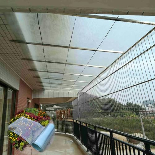 XINGWANGG Placas de Policarbonato Planchas Transparentes Impermeable 1mm Paneles para Tejado,Láminas de Repuesto para Invernadero Cobertizo Garaje Exterior,Recortables,con Tornillos (0,7m x 2m)