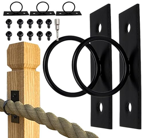 Ceiling Rope Hanger - Home Suspension Hammock Stand Frame Hanger Swing Hook - Rope Support Holder Anti Rust Drop Ring Brackets for Gardens Cable Decks