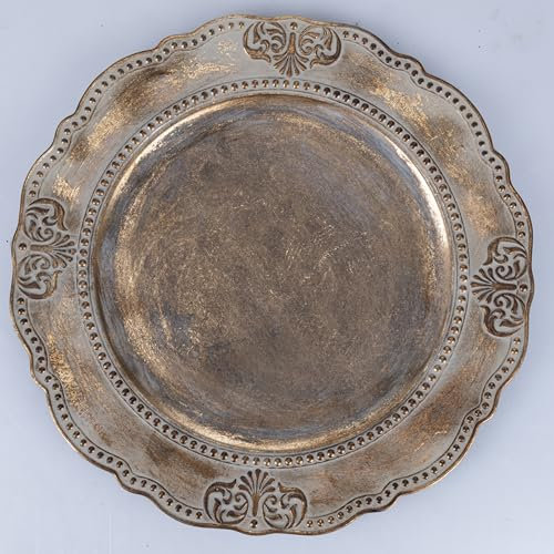 Villa d'Este Home Tivoli 6er Set Platzteller Ø 33 cm Rostoptik antik Versailles