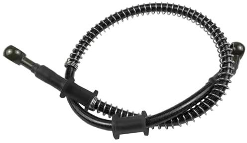 MOCNT Schwarz 110cm Motorrad Bremsschlauch 28 Grad Verstärkter Hydraulischer Bremsölschlauch Motocross Bremskupplung Ölschlauch Stahl Bremsleitung Bremse Kupplung mit Feder
