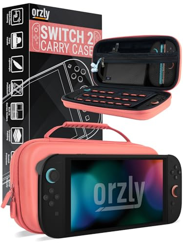 Orzly Tragetasche für die Nintendo Switch 2 (2025) Konsole, 7,9 Zoll Bildschirmschutz, Hartschalenetui mit intelligenter Aufbewahrung für Zubehör und Spiele, Taschen, Geschenkbox-Edition