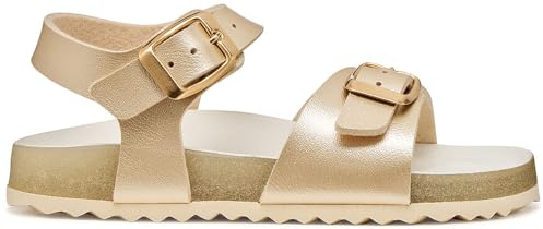 Geox J Adriel Girl I Sandal, Platinum, 37 EU