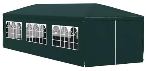 Partyzelt 9x3 Meter Grün - Pavillon UV-beständiges und wasserdiches, Gartenzelt mit Edelstahlrahmen, inklusive Montagematerial für Garten, Innenhof, Camping, Gazebo
