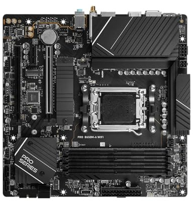 Carte mère Carte mère Fit for MSI Pro B650M-A WiFi B650 AM5 DDR5 for Ryzen 7/9/5 7800X3D 7950X3D 7600X 7700X M.2 Micro ATX Gaming