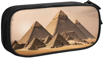 OAZCVBNN Pyramids of Egypt Federmäppchen mit Aufdruck Pyramids of Egypt, Aufbewahrung, Make-up, Radiergummis, Stifte, Studenten, Schule, Büro, mehrere Szenen, Schwarz , Eine Größe, Schulranzen-Set