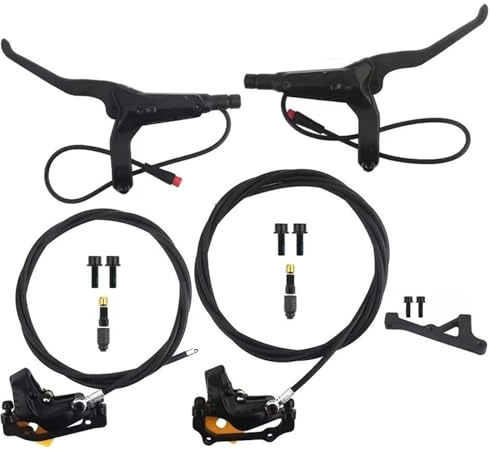 DGOINGPI Fahrrad Trommelbremse Roller 4 Kolben Hydraulische Scheibenbremse 140 160 180 Rotoren Links Rechts Montiert MTB Klapp Fahrrad Öl Scheibe Fahrrad Trommelbremsensatz(Y5ZS 140MM)