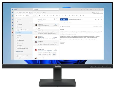 Lenovo ThinkVision S24-4e Monitor (Lenovo ThinkVision S24-4e - Monitor a LED - 24 [23.8 visualizzabile] - 1920 x 1080 Full HD [1080p] @ 100 Hz - IPS - 250 cd/m??� - 1300:1 - 4 ms - HDMI, VGA - nero
