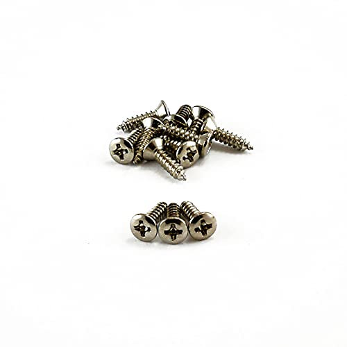 12 x VANSON Chrome Scratchplate Pickguard Screws for Stratocaster or Telecaster Guitars (Pack of 12)