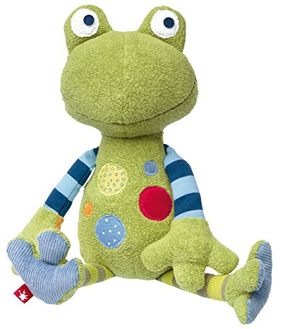 sigikid, Mädchen und Jungen, Stofftier Frosch, Patchwork Sweety, Grün, 38694