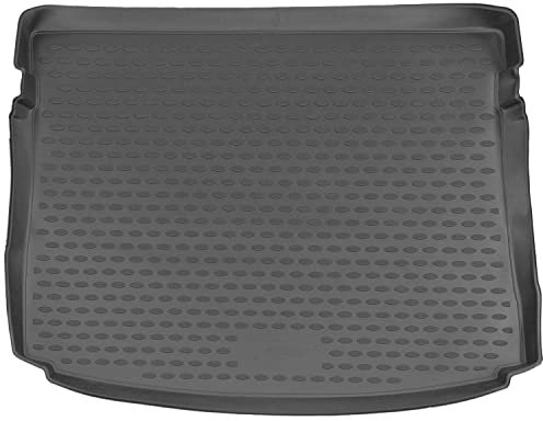 Petex 3D Kofferraum Schalenmatte Passform für VW Golf VII ab 10/2012-11/2019 / Golf VIII ab 12/2019 5-Türer Ladeboden Oben, Kofferraumwanne in schwarz