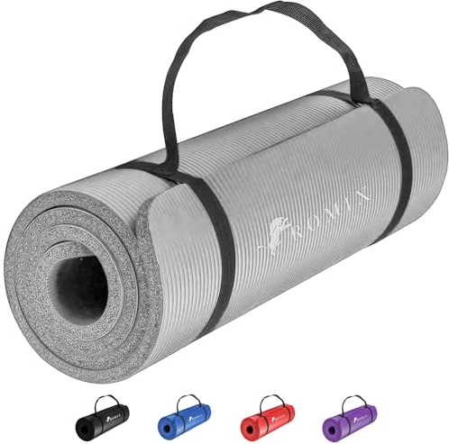 ROMIX Fitnessmatte, 10MM Dick Weich Yoga Matte, Rutschfest Umweltfreundliche Schaum Pad, Trainingsmatte für Manner Damen Pilates Meditation Workout Sport Zuhause Fitnessstudio Draußen Reise