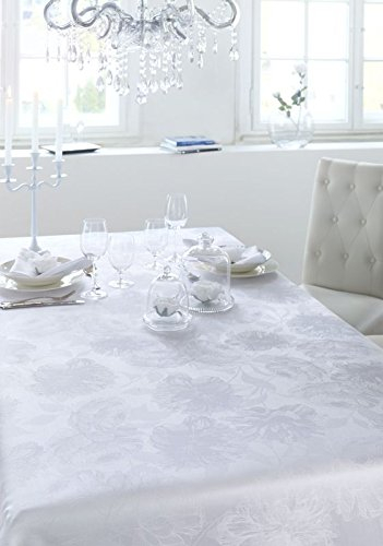 Curt Bauer Damask Tischwäsche 3458 Diana 130x275cm, Farbe weiß