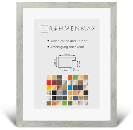 RahmenMax Morena Holz Werkstoff Bilderrahmen 20 x 25 cm modernes sehr eckiges Profil 25 x 20 cm Grosse Farbauswahl jetzt: Pinie Dekor mit Kunstglas klar 1 mm