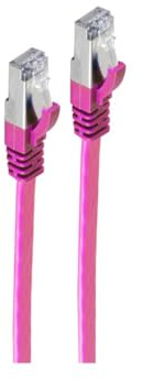 Shiverpeaks Netzwerkkabel Patchkabel Ethernet LAN Kabel Flachkabel U/FTP CAT 7 RJ45 Slim Magenta 5m