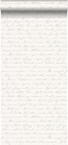 papel pintado pintura de tiza nombres de flores manuscritos en latin plata - 128031 - de ESTAhome