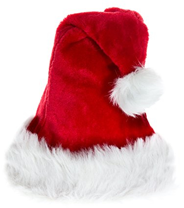 Kascha Weihnachtsmützen - Riesen Auswahl - Nikolausmützen, Mütze aus dickem weichem Plüsch Rot Weiß, Einheitsgröße
