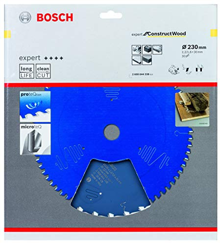 Bosch Professional 1x Kreissägeblatt Expert for Construct Wood (für Bauholz, Sägeblatt Ø 230 x 30 x 2,2 mm, Zähne 30, Zubehör Kreissäge)