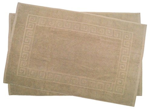 Julie Julsen 2er Pack 70 x 120 cm Badvorleger in Premium Qualität 900 gm2 in aktuellen Farben und 4 Größen aus Baumwolle Badematte Badteppich Duschvorleger Design Spirale Sand