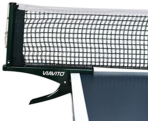 VIAVITO Iziclip Table Tennis Net and Post Set - White, Black, Quick clip-on fixing system, precise tension adjustment, lightweight design, for Adults