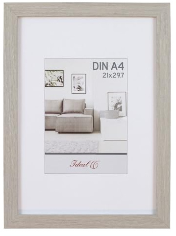 IDEAL TREND Livorno Holzoptik Kunststoff Bilderrahmen Wanddeko Collage Poster Bilder Foto Rahmen: Farbe: Grau | Format: 10x15