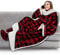 PAVILIA Sherpa-Fleece-Decke mit Ärmeln und Fußtaschen für Damen, Herren, Erwachsene, tragbare Decke, Überwurf, dick, warm, gemütlich, Schlafdecke mit Füßen, Geschenk für Frauen und Mütter (kariert)
