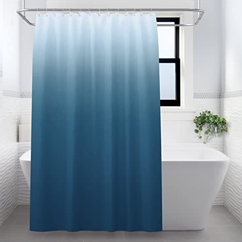 Lollanda Tenda da doccia sfumata blu con ganci forti, tende da bagno spesse accessori da bagno, 180 x 180 cm (blu scuro)