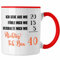 Trendation - Tasse 40. Geburtstag Lustiges Geschenk Frauen 40er B Day (Rot)