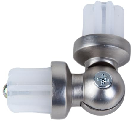 Mardom Eckverbinder Gardinenstangen 19mm - Winkelverbinder für Gardinenstange, Gardinenstangenverbinder aus Metall, Gelenkverbinder für Gardinenstangen - Farbe Satin
