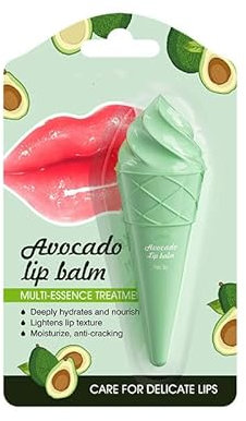 Ice Cream Lip Gloss, Hydrating Glitter Lipstick Moisturizing Tinted Lip Oil Balm Lip stick, Long-lasting Non Stick Nourishing Texture Lip Care Dry Lip for Winter Women Girls (Abocado)