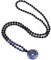 COAI Malakette 108 Mala Halskette mit handgeknüpften Natürlichen Edelstein Onyx und Sodalith Perlenkette und Sodalith Ping'an Kou-Anhänger für Herren Damen