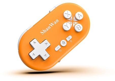 ShanWan Bluetooth Gamepad Mini controlador inalámbrico para Switch, Windows, Android, iOS y PS 4 (color naranja)