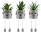 3 Pack Cute Artificial Potted Plant Fake Plant with Hanging Leg Plant Pots with Emotional Cement, Faux Plants Home Decor for Home Office Bedroom Living Room Table Desk Shelf